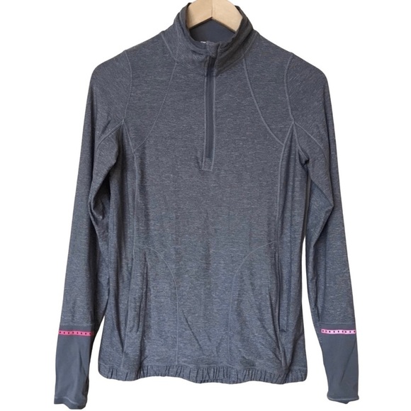 Lululemon Pace Pusher 1/2 Zip Heathered Slate Pullover Size 6 - Picture 1 of 10
